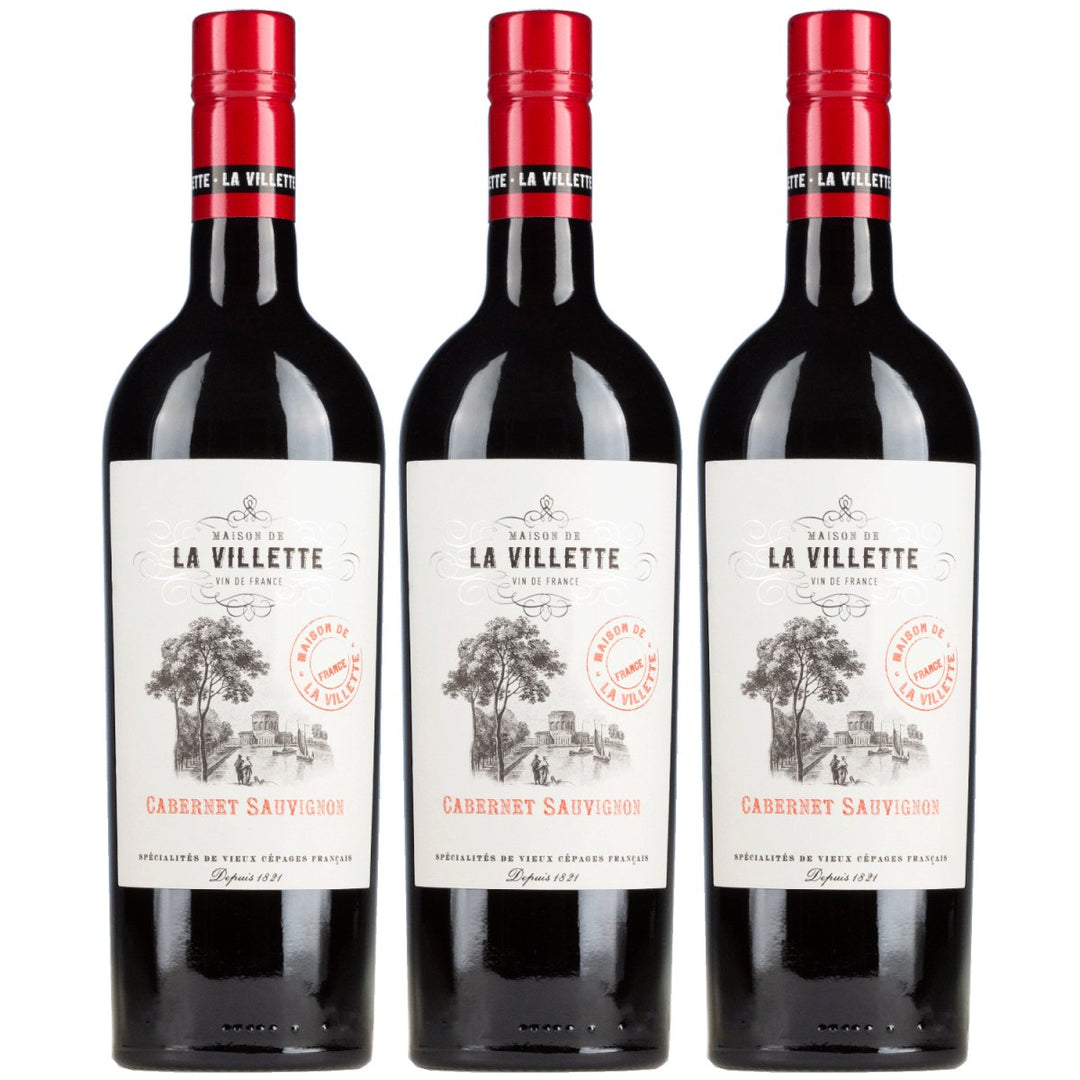 Domaine de La Villette Cabernet Sauvignon VdF Rotwein Rot trocken Frankreich (3 x 0,75l) - Versanel - Wein