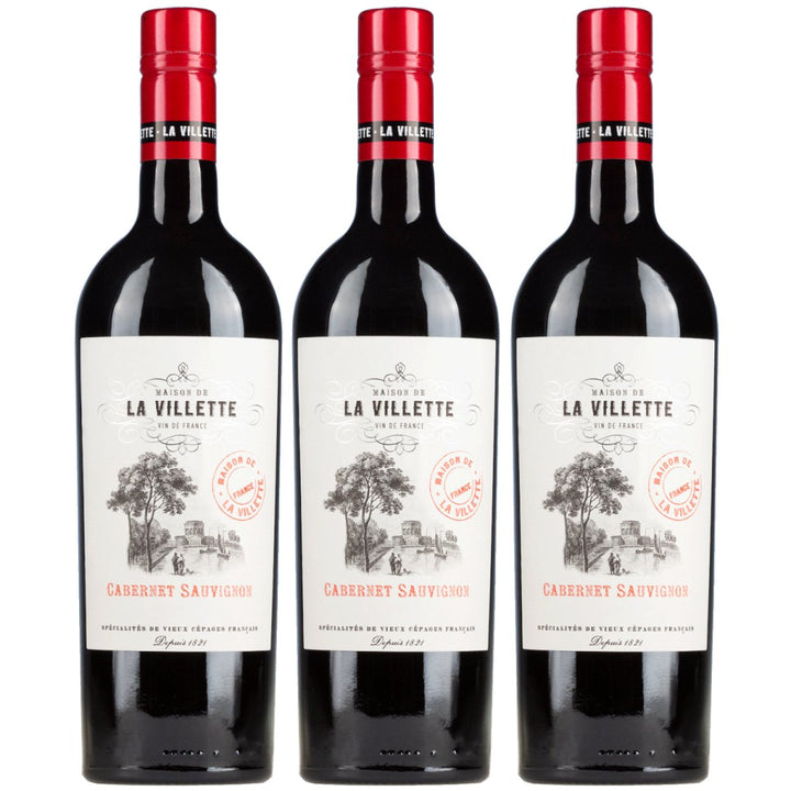 Domaine de La Villette Cabernet Sauvignon VdF Rotwein Rot trocken Frankreich (3 x 0,75l) - Versanel - Wein
