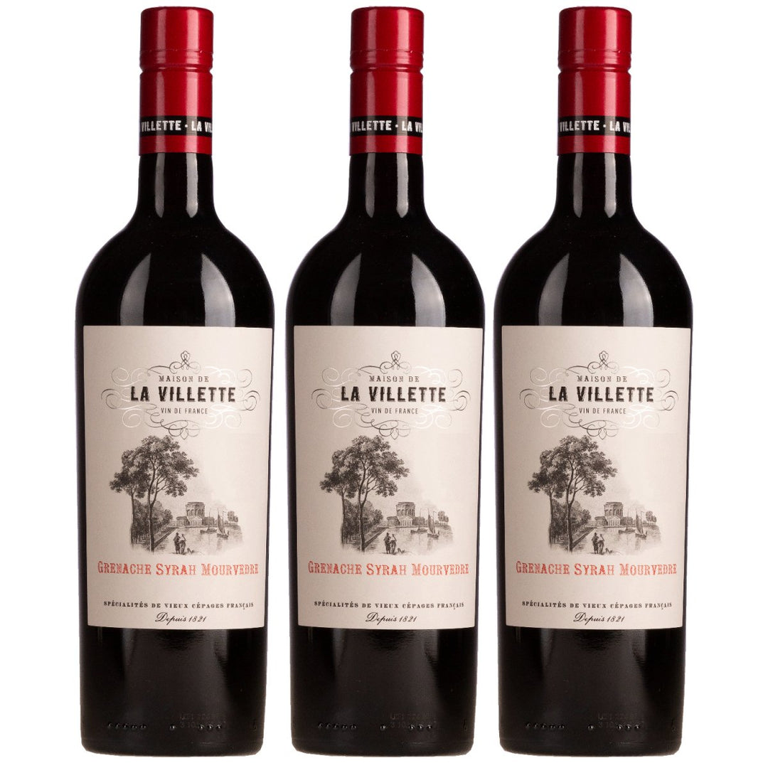 Domaine de La Villette Grenache Syrah Mourvèdre VdF Rotwein Rot trocken Frankreich (3 x 0,75l) - Versanel - Wein