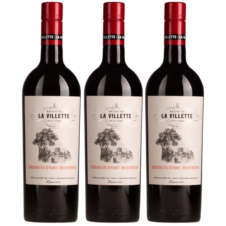 Domaine de La Villette Grenache Syrah Mourvèdre VdF Rotwein Rot trocken Frankreich (3 x 0,75l) - Versanel - Wein