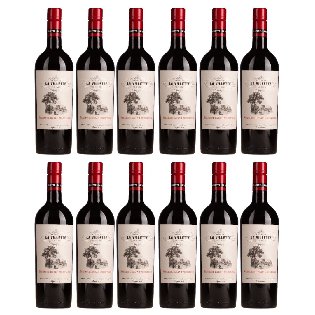 Domaine de La Villette Grenache Syrah Mourvèdre VdF Rotwein Rot trocken Frankreich inkl. FeinWert E - Book (12 x 0,75l) - Versanel - Wein