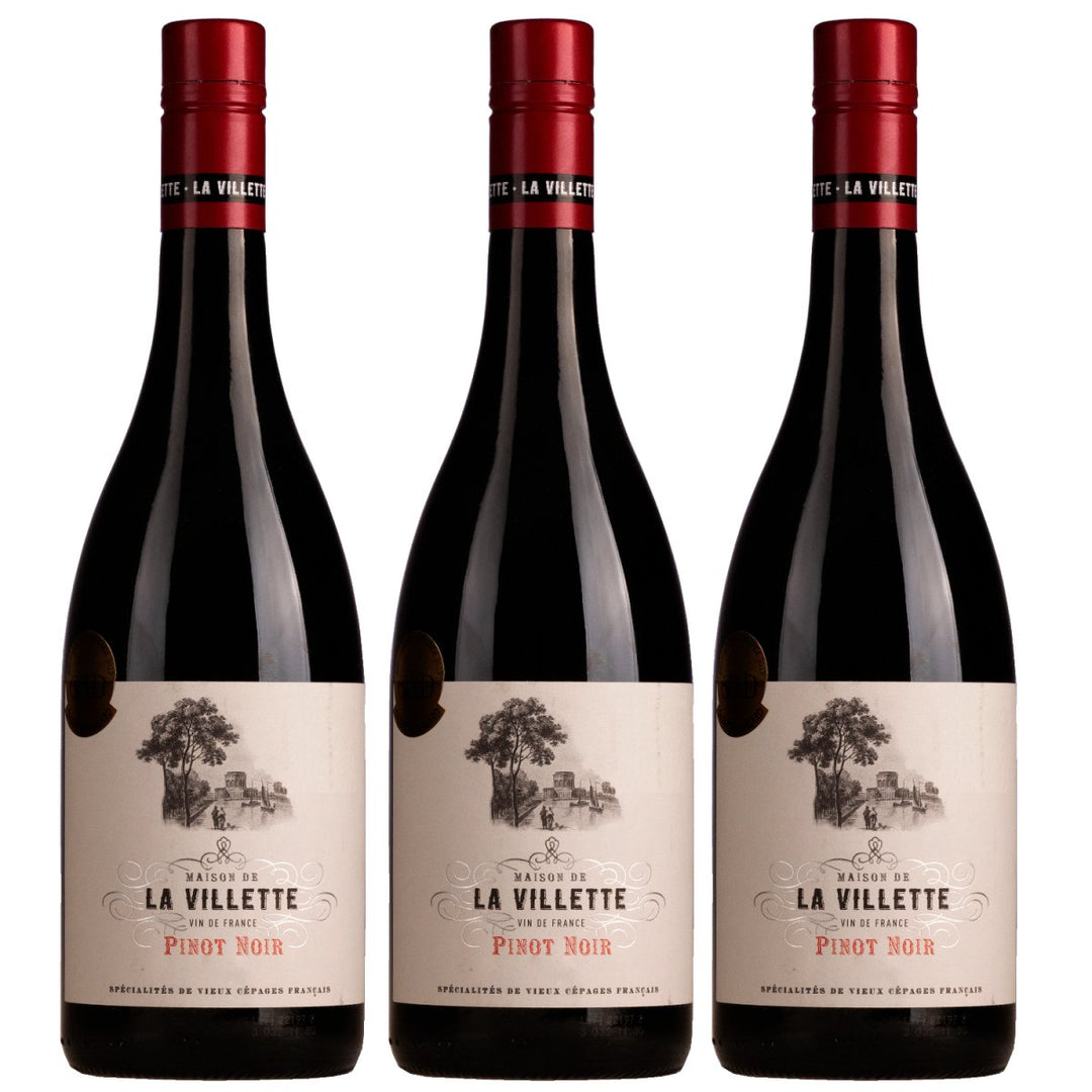Domaine de La Villette Pinot Noir VdF Rotwein Rot trocken Frankreich (3 x 0,75l) - Versanel - Wein
