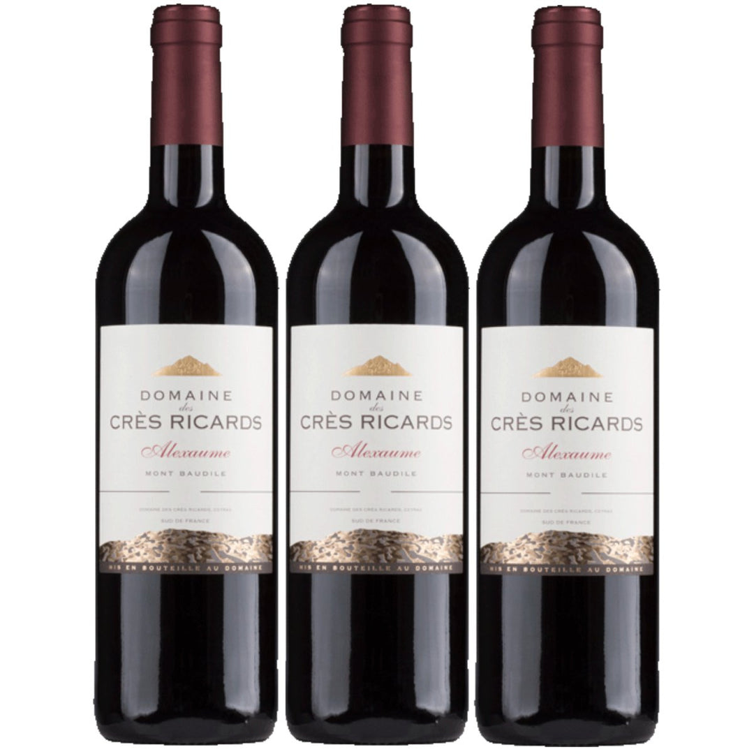 Domaine des Crès Ricards Alexaume Mont Baudile Rotwein Rot trocken Frankreich (3 x 0,75l) - Versanel - 