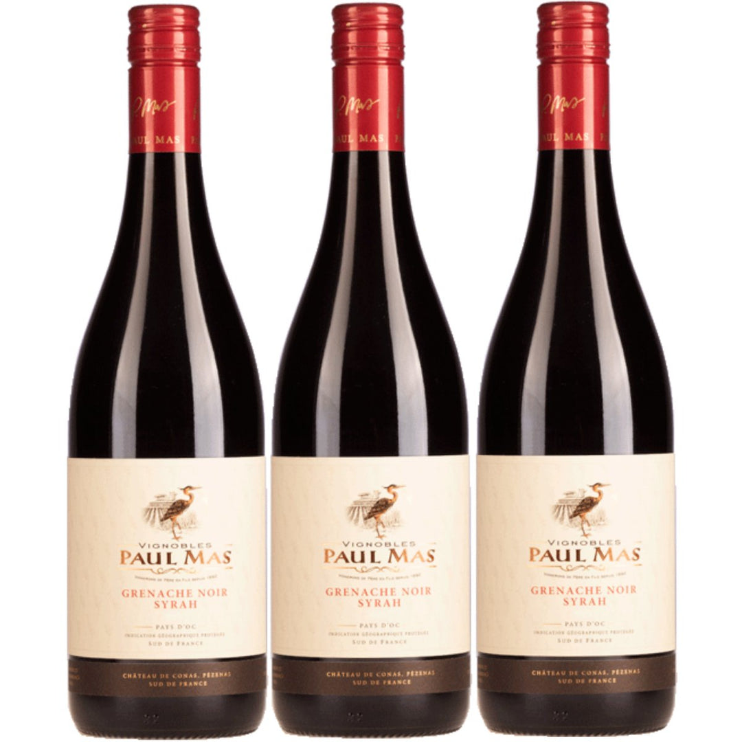 Domaines Paul Mas Grenache Noir Syrah IGP Rotwein Rot trocken Frankreich (3 x 0,75l) - Versanel - 