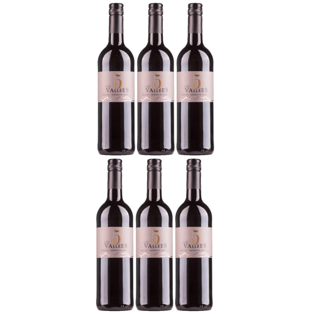Domaines Paul Mas Les 5 Vallées Merlot Grenache VdF Rotwein Wein trocken Frankreich (6 x 0,75l) - Versanel - 