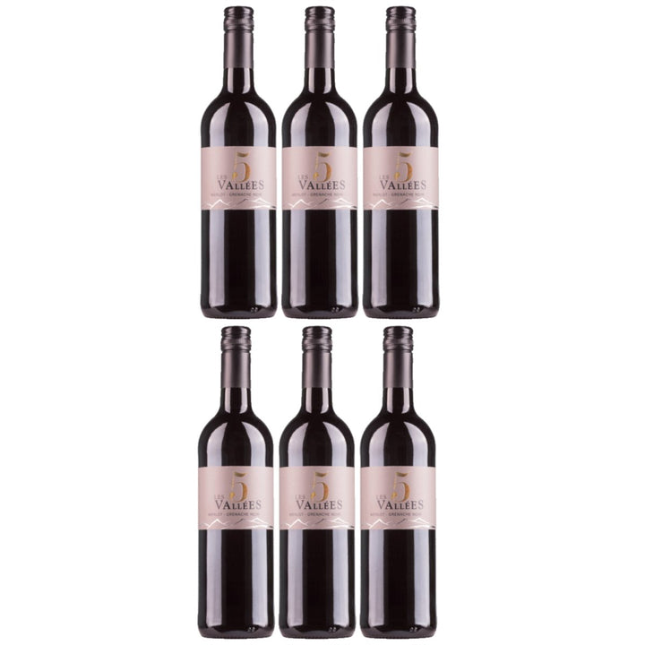 Domaines Paul Mas Les 5 Vallées Merlot Grenache VdF Rotwein Wein trocken Frankreich (6 x 0,75l) - Versanel - 