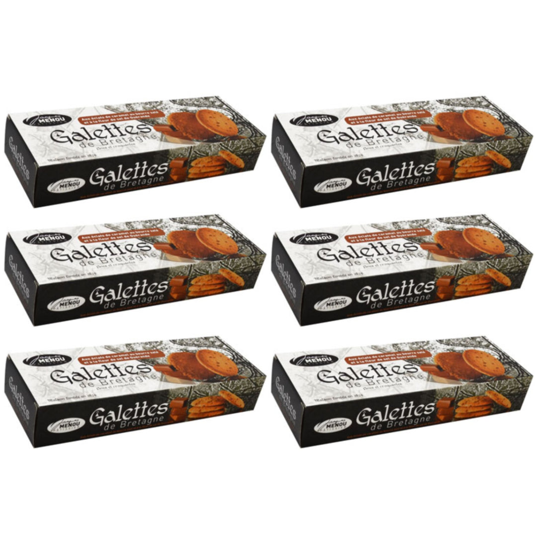 MENOU Galettes de Bretagne dünne Buttergaletten mit Karamellsplittern Frankreich (6 x 100g)