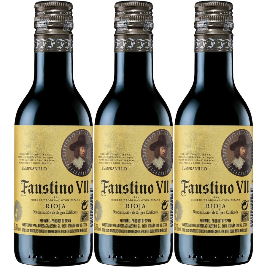 Faustino VII Tinto Kleinflasche Rotwein Wein trocken Spanien (3 x 0,188l) - Versanel - Wein