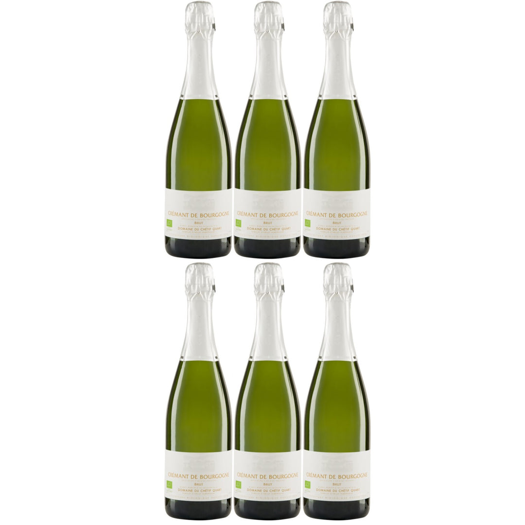 Domaine du Chétif Quart  Crémant de Bourgogne AOP Brut Bio Schaumwein Frankreich (6 x 0,75l)