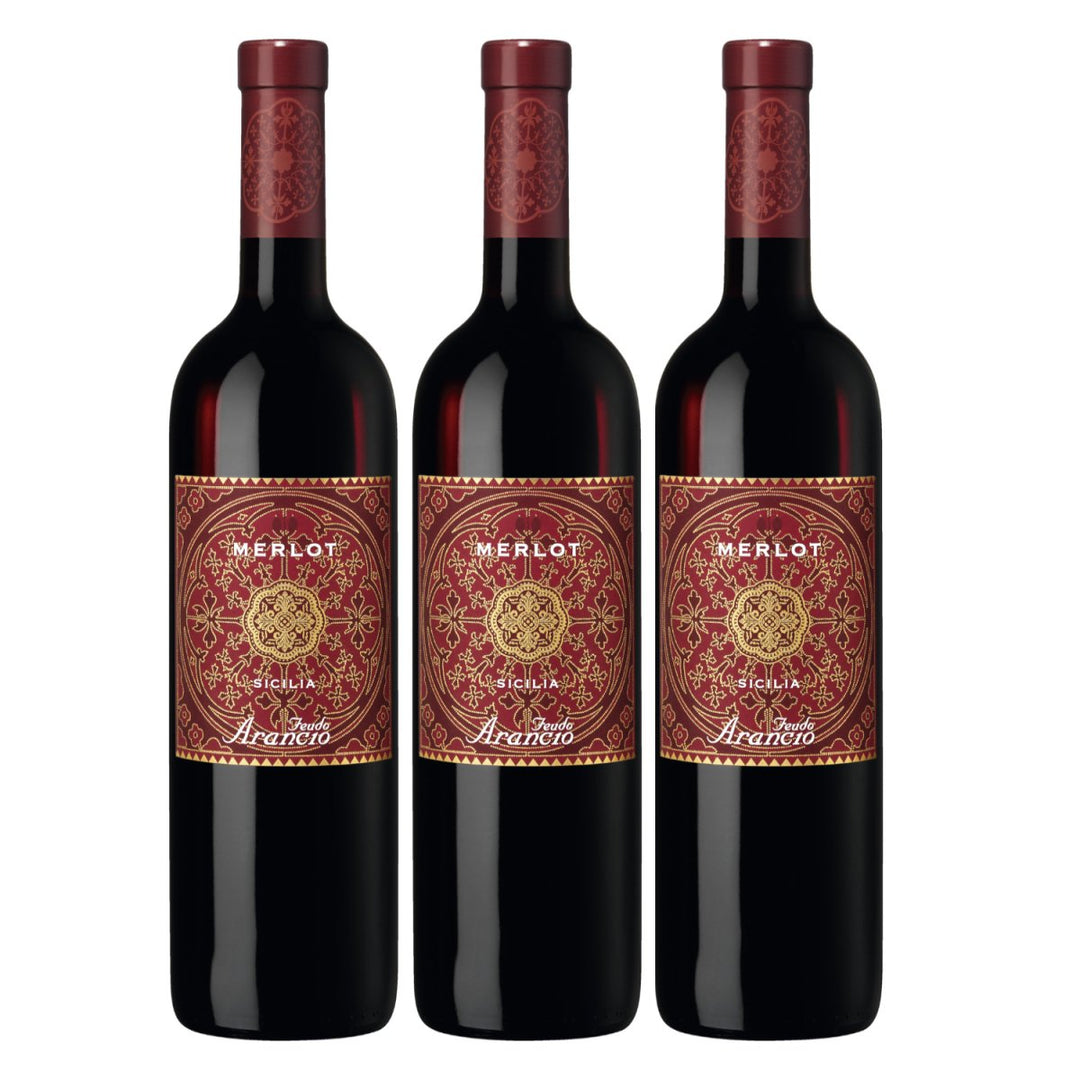 Feudo Arancio Merlot Sicilia DOC Sizilien Rotwein trocken Italien (3 x 0.75l) - Versanel - Wein