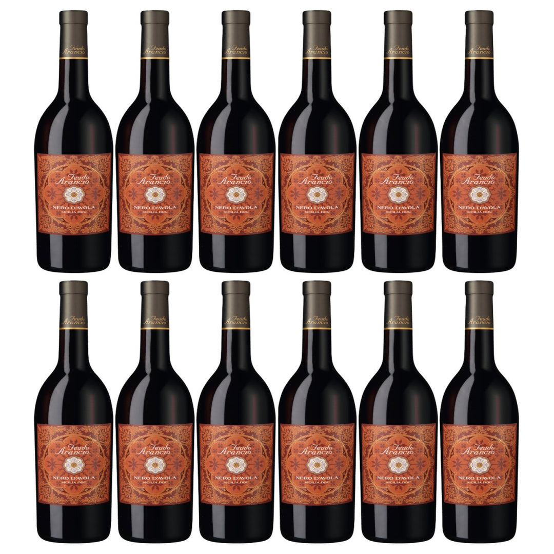 Feudo Arancio Nero dAvola Sicilia DOC Sizilien Rotwein trocken Italien (12 x 0.75l) - Versanel - Wein