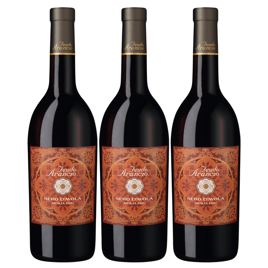 Feudo Arancio Nero dAvola Sicilia DOC Sizilien Rotwein trocken Italien (3 x 0.75l) - Versanel - Wein