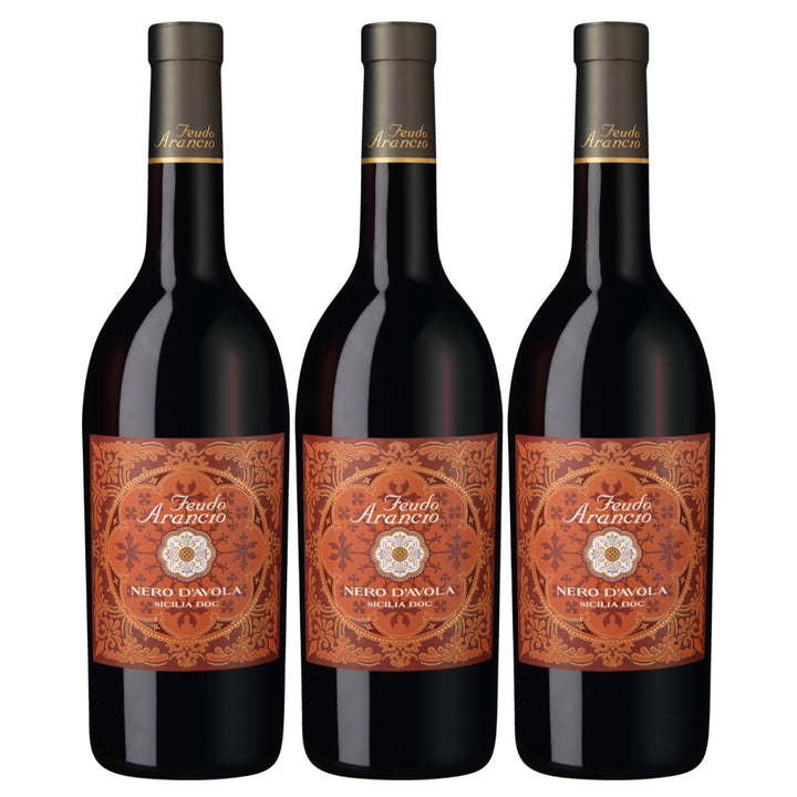 Feudo Arancio Nero dAvola Sicilia DOC Sizilien Rotwein trocken Italien (3 x 0.75l) - Versanel - Wein