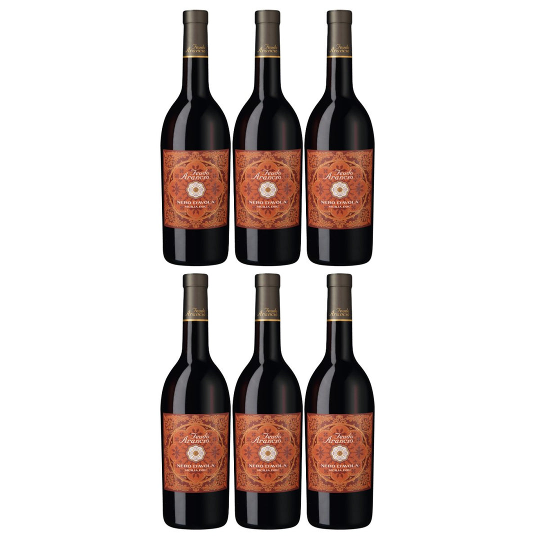 Feudo Arancio Nero dAvola Sicilia DOC Sizilien Rotwein trocken Italien (6 x 0.75l) - Versanel - Wein
