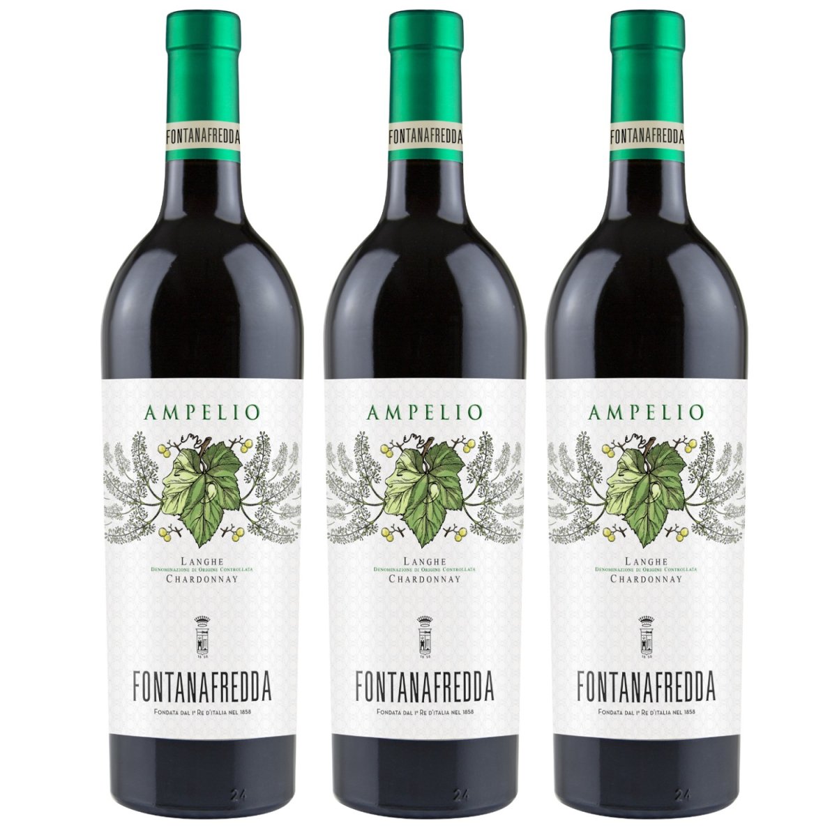 Fontanafredda Ampelio Langhe DOC Chardonnay Weißwein Wein trocken Italien (3 x 0.75l) - Versanel - 