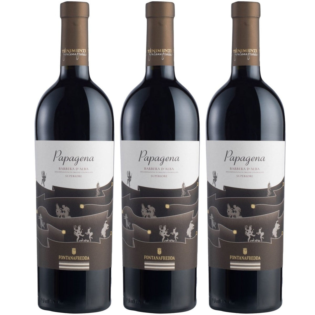Fontanafredda Papagena Barbera d'Alba Rotwein Wein Trocken Barbera d'Alba Piemont Italien (3 x 0,75l) - Versanel - Wein