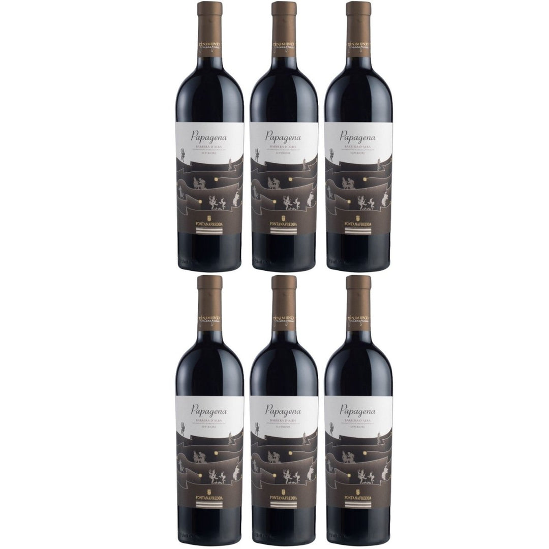 Fontanafredda Papagena Barbera d'Alba Rotwein Wein Trocken Barbera d'Alba Piemont Italien (6 x 0,75l) - Versanel - Wein