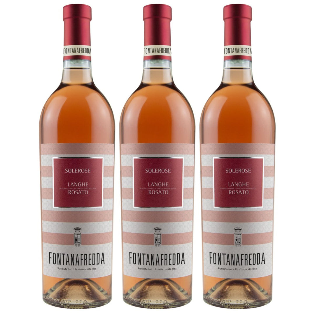 Fontanafredda Solerose Langhe DOC Rosato Roséwein Wein Trocken Langhe Piemont Italien (3 x 0,75l) - Versanel - Wein