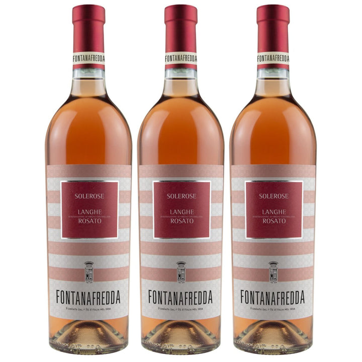 Fontanafredda Solerose Langhe DOC Rosato Roséwein Wein Trocken Langhe Piemont Italien (3 x 0,75l) - Versanel - Wein