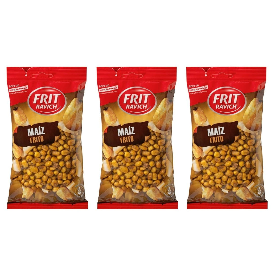 Frit Ravich Maiz Frito y Salado Geröstete und gesalzene Maiskörner vegan glutenfrei Spanien (3 x 200 g) - Versanel - 