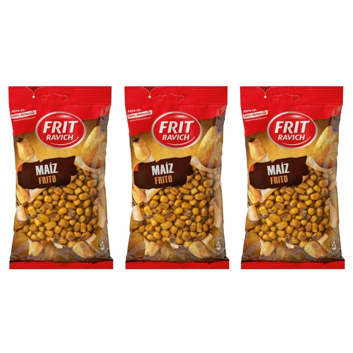 Frit Ravich Maiz Frito y Salado Geröstete und gesalzene Maiskörner vegan glutenfrei Spanien (3 x 200 g) - Versanel - 