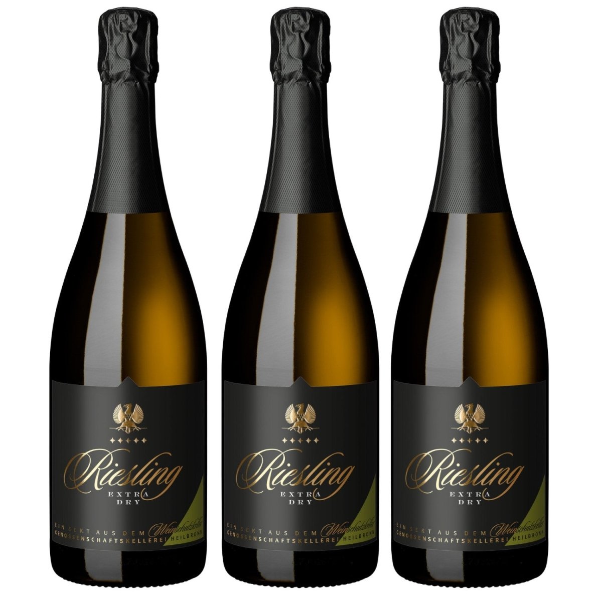 Genossenschaftskellerei Heilbronn Fleiner Kirchenweinberg KARMELITER Riesling Sekt extra trocken Deutschland (3 x 0,75l) - Versanel - 