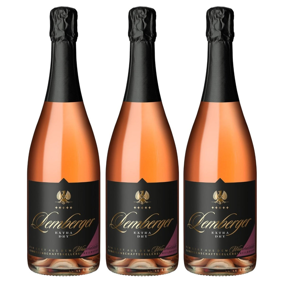 Genossenschaftskellerei Heilbronn Fleiner Kirchenweinberg KARMELITER Rosé Sekt extra trocken Deutschland (3 x 0,75l) - Versanel - 