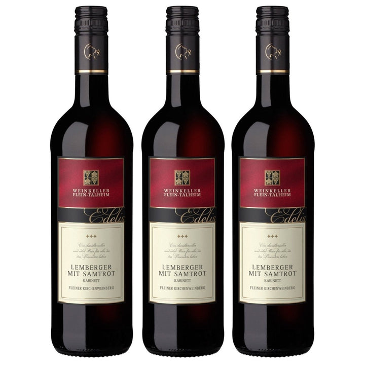 Genossenschaftskellerei Heilbronn Fleiner Kirchenweinberg Lemberger mit Samtrot Kabinett fein fruchtig Rotwein Deutschland (3 x 0,75l) - Versanel - 