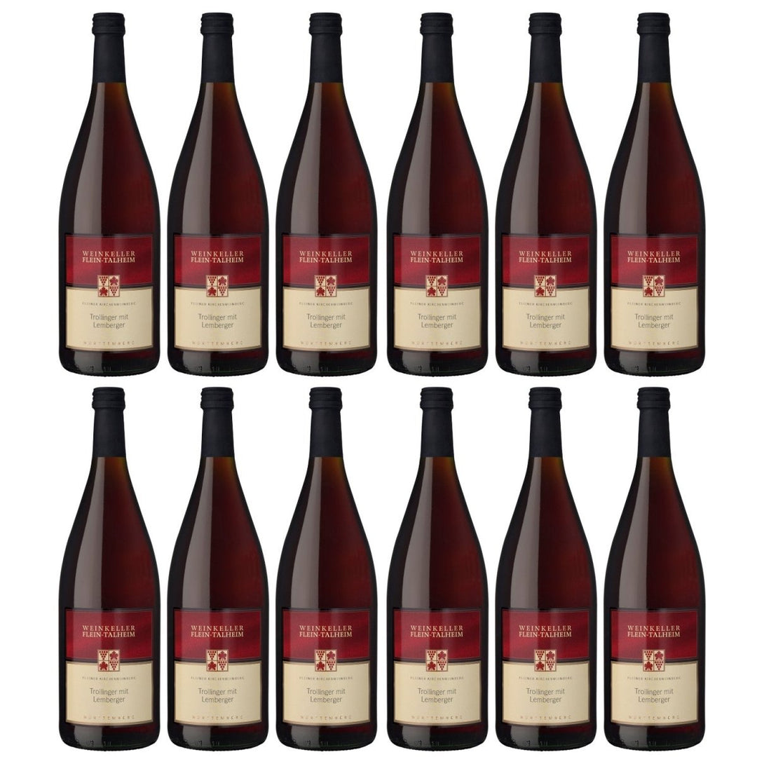 Genossenschaftskellerei Heilbronn Fleiner Kirchenweinberg Trollinger mit Lemberger DQ feinherb Rotwein Deutschland (12 x 1,0l) - Versanel - 