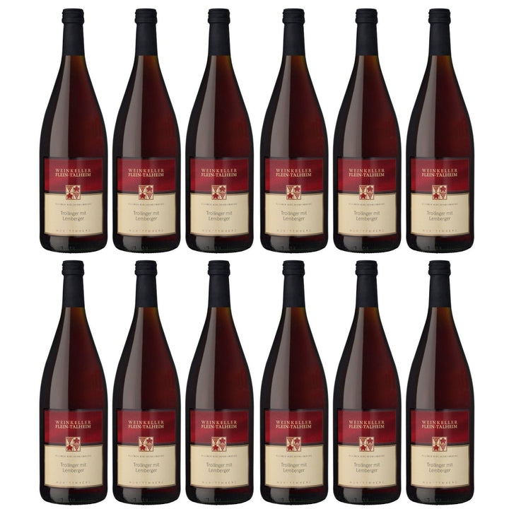 Genossenschaftskellerei Heilbronn Fleiner Kirchenweinberg Trollinger mit Lemberger DQ feinherb Rotwein Deutschland (12 x 1,0l) - Versanel - 