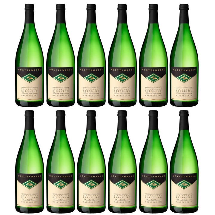 Genossenschaftskellerei Heilbronn Lehrensteinsfelder Steinacker Riesling DQ halbtrocken Deutschland (12 x 1,0l) - Versanel - 