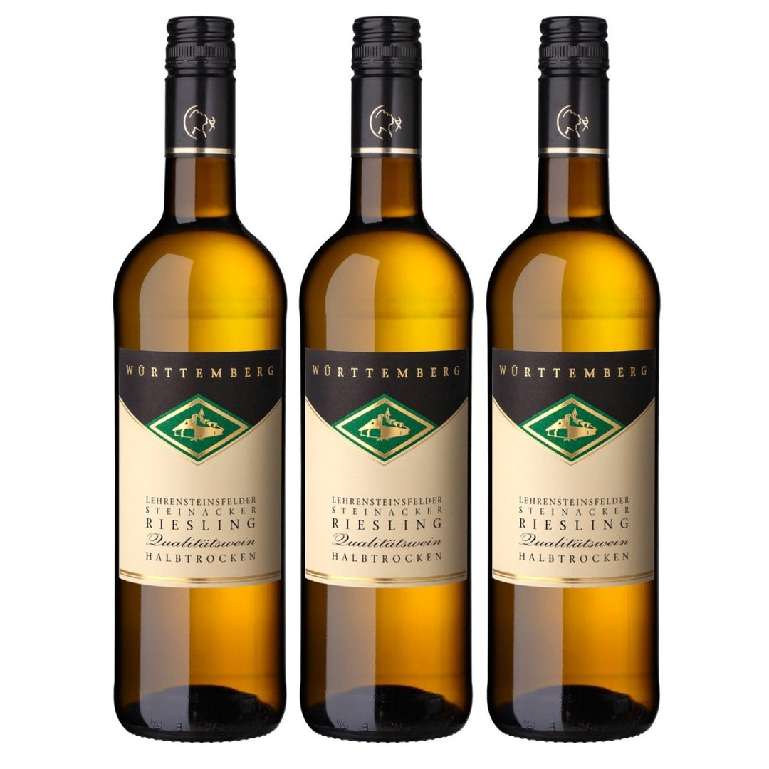 Genossenschaftskellerei Heilbronn Lehrensteinsfelder Steinacker Riesling DQ halbtrocken Deutschland (3 x 0,75l) - Versanel - 