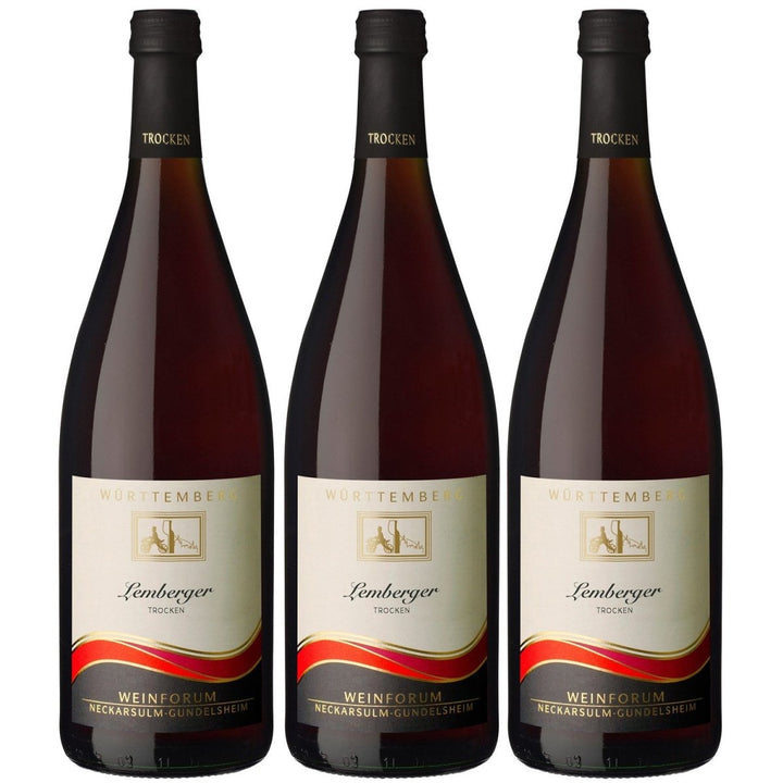 Genossenschaftskellerei Heilbronn Neckarsulmer Rotwein Staufenberg Lemberger DQ trocken Deutschland (3 x 1,0l) - Versanel - 