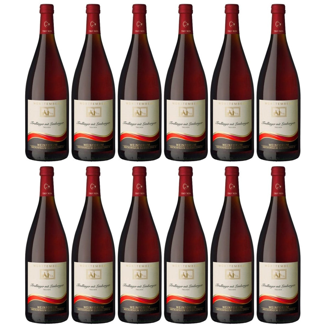 Genossenschaftskellerei Heilbronn Neckarsulmer Scheuerberg Trollinger mit Lemberger DQ Rotwein trocken Deutschland (12 x 1,0l) - Versanel - 