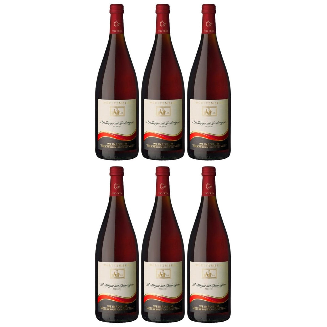 Genossenschaftskellerei Heilbronn Neckarsulmer Scheuerberg Trollinger mit Lemberger DQ Rotwein trocken Deutschland (6 x 1,0l) - Versanel - 