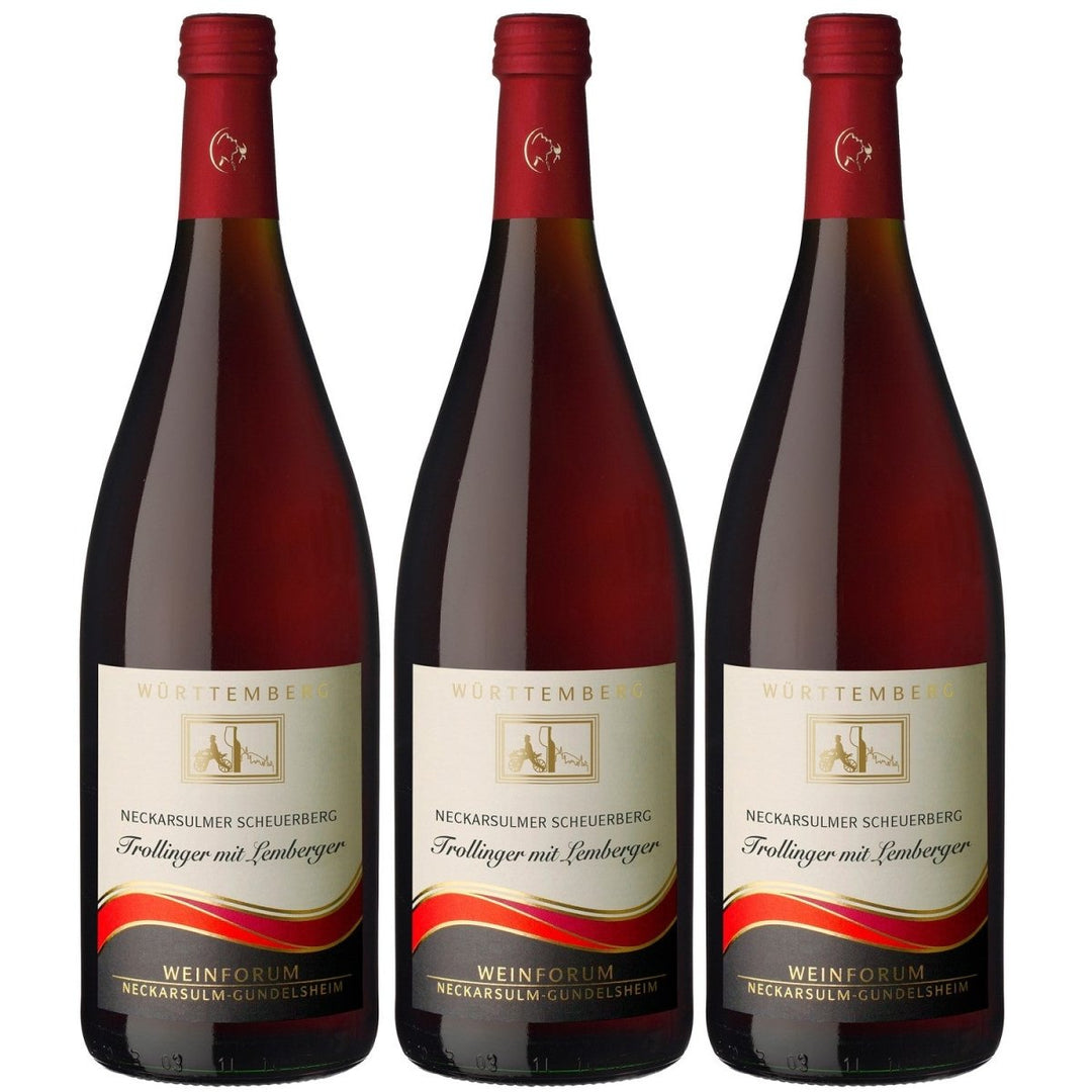 Genossenschaftskellerei Heilbronn Rotwein Neckarsulmer Scheuerberg Trollinger mit Lemberger DQ Deutschland (3 x 1,0l) - Versanel - 