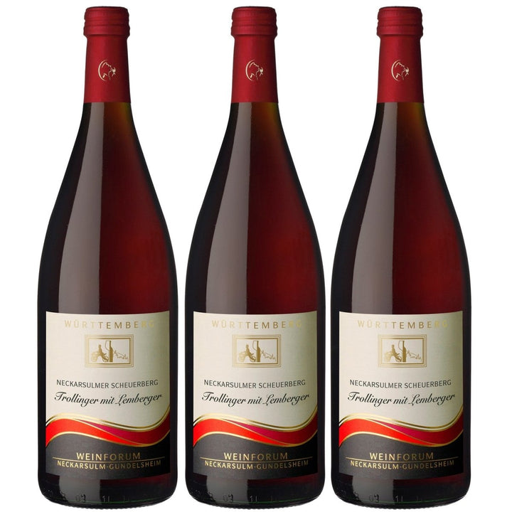 Genossenschaftskellerei Heilbronn Rotwein Neckarsulmer Scheuerberg Trollinger mit Lemberger DQ Deutschland (3 x 1,0l) - Versanel - 