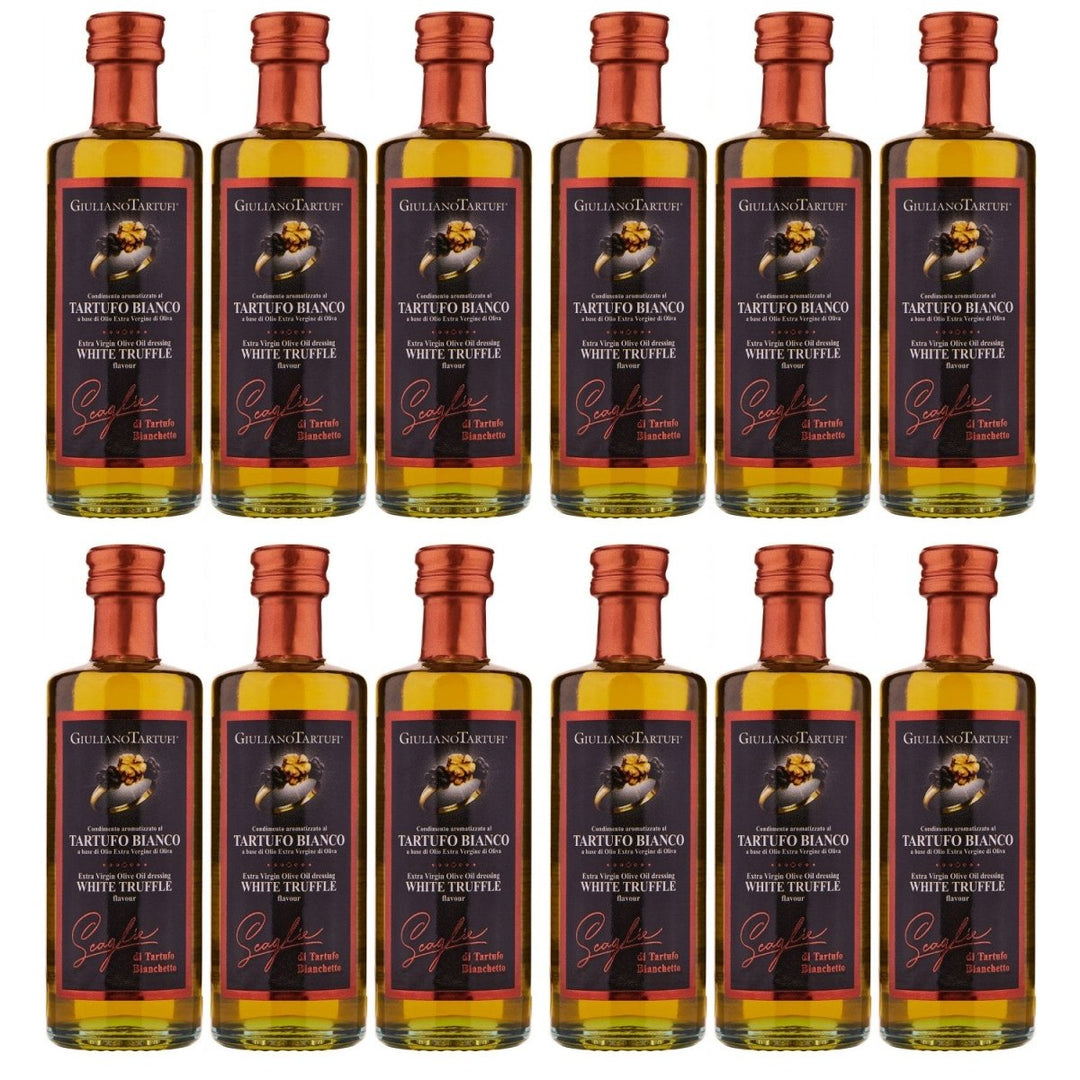 Giuliano Tartufi Condimento Olio extra vergine al Bianchetto Natives Olivenöl extra, aromatisiert mit weißem Trüffel Italien (12 x 55ml) - Versanel - 