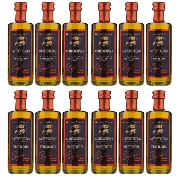 Giuliano Tartufi Condimento Olio extra vergine al Bianchetto Natives Olivenöl extra, aromatisiert mit weißem Trüffel Italien (12 x 55ml) - Versanel - 