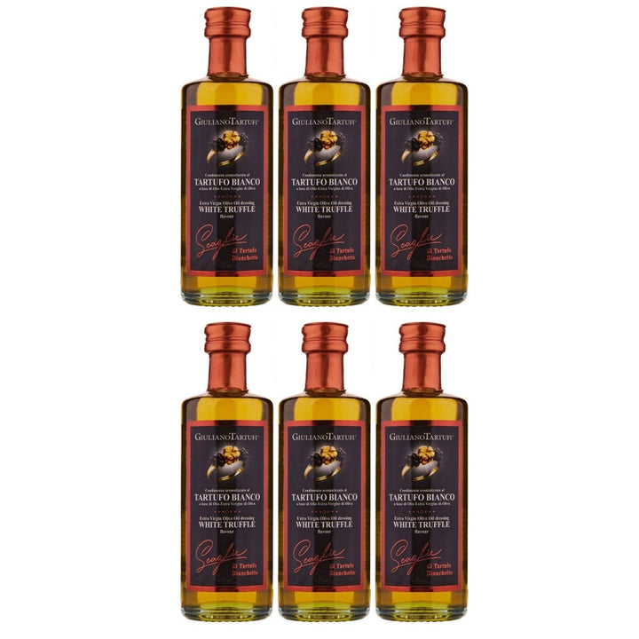 Giuliano Tartufi Condimento Olio extra vergine al Bianchetto Natives Olivenöl extra, aromatisiert mit weißem Trüffel Italien (6 x 55ml) - Versanel - 