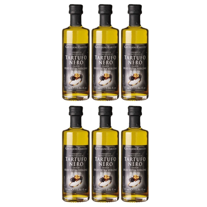 Giuliano Tartufi Condimento Olio extra vergine al Tartufo Nero Natives Olivenöl extra, aromatisiert mit schwarzem Trüffel Italien (6 x 55ml) - Versanel - 