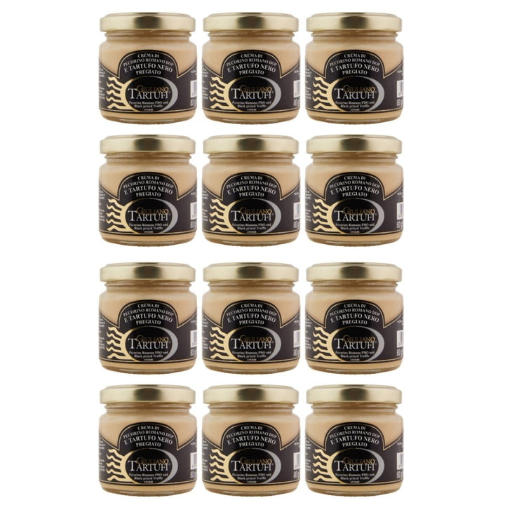 Giuliano Tartufi Crema con Pecorino Romano DOP e tartufo nero Pecorino Romano DOP Creme mit schwarzem Trüffel Italien (12 x 80g) - Versanel - 
