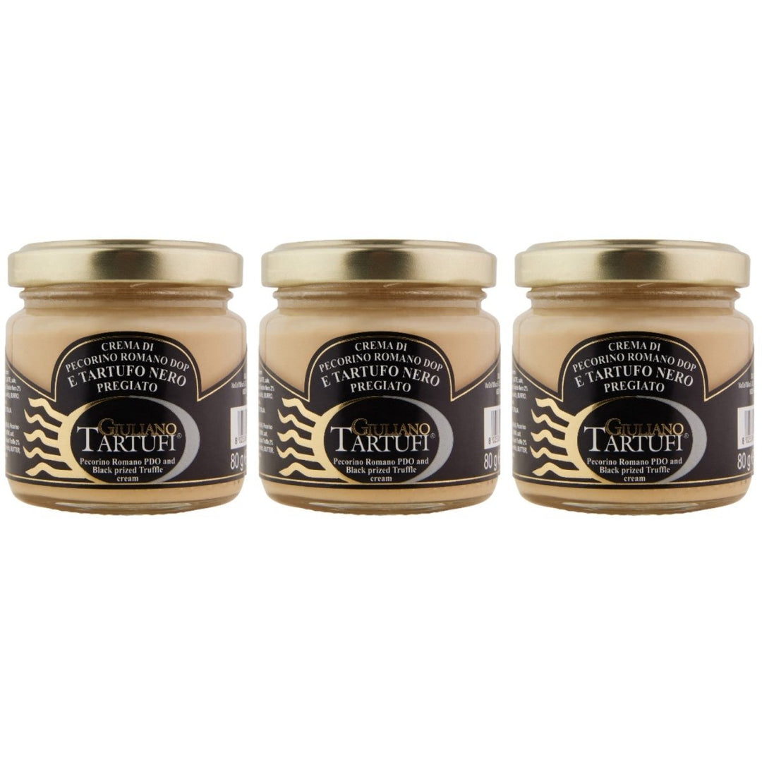 Giuliano Tartufi Crema con Pecorino Romano DOP e tartufo nero Pecorino Romano DOP Creme mit schwarzem Trüffel Italien (3 x 80g) - Versanel - 
