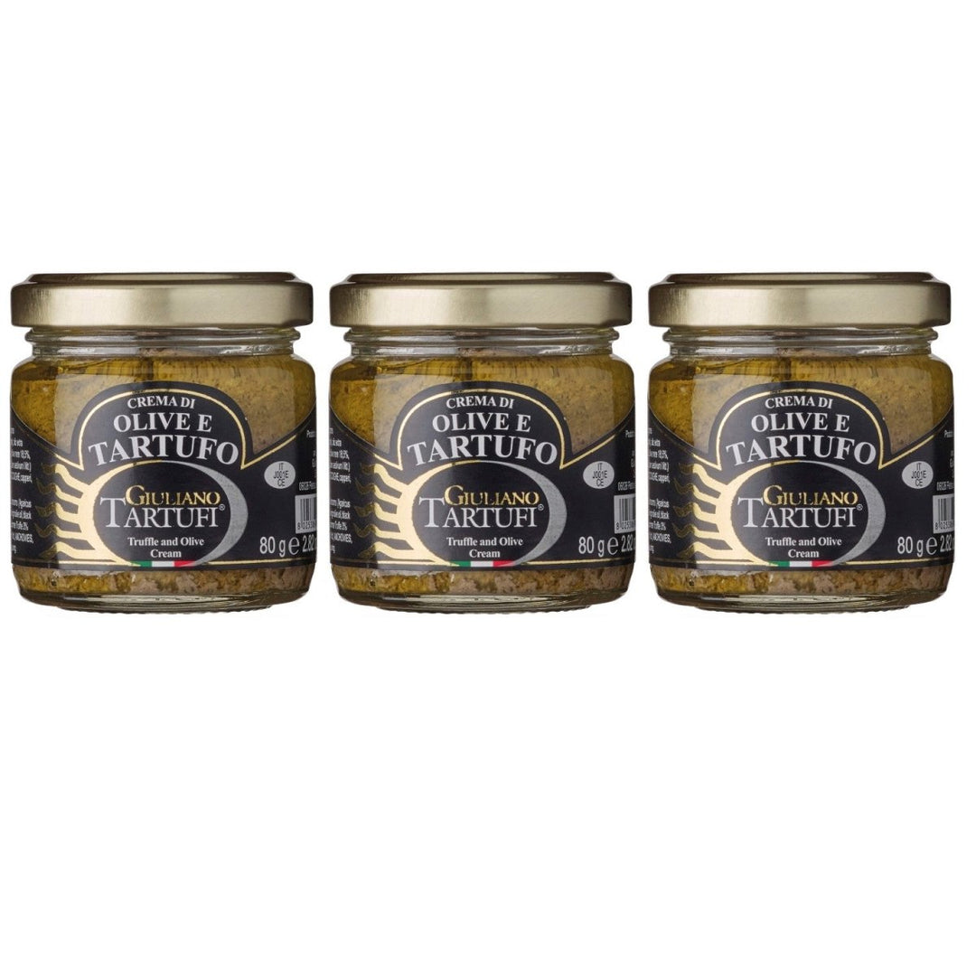 Giuliano Tartufi Crema di Olive e Tartufo Creme mit Oliven und Trüffel Italien (3 x 80g) - Versanel - 