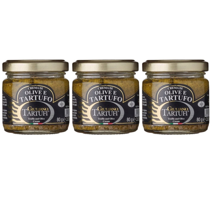 Giuliano Tartufi Crema di Olive e Tartufo Creme mit Oliven und Trüffel Italien (3 x 80g) - Versanel - 