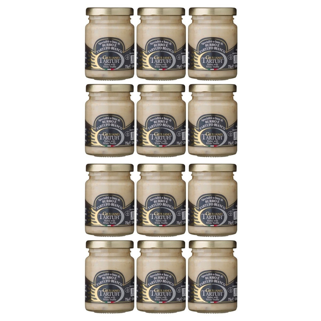 Giuliano Tartufi Specialità a base di Burro e Tartufo BiancoButter mit weißem Trüffel Italien (12 x 75g) - Versanel - 