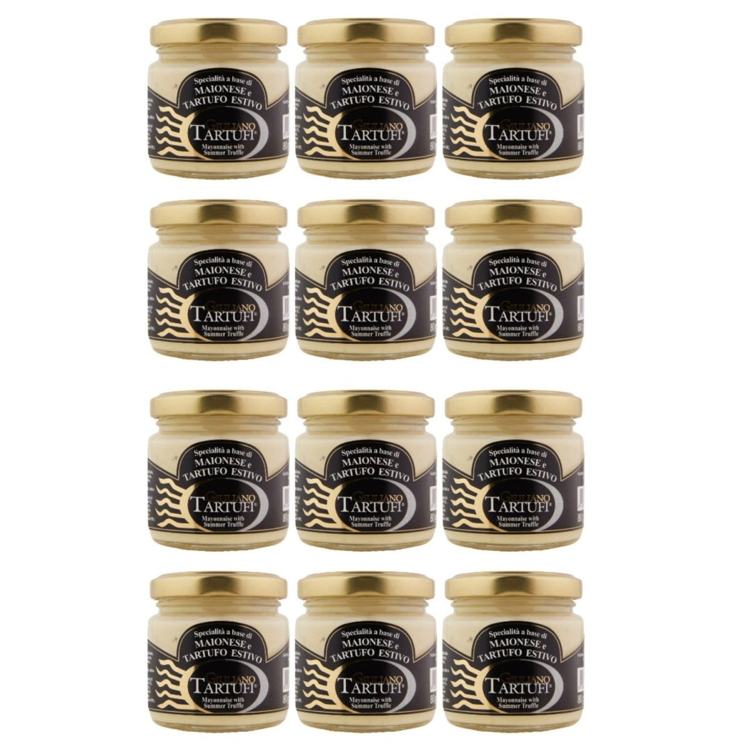 Giuliano Tartufi Specialità a base di Maionese e Tartufo Estivo Mayonnaise mit Sommertrüffel Italien (12 x 80g) - Versanel - 