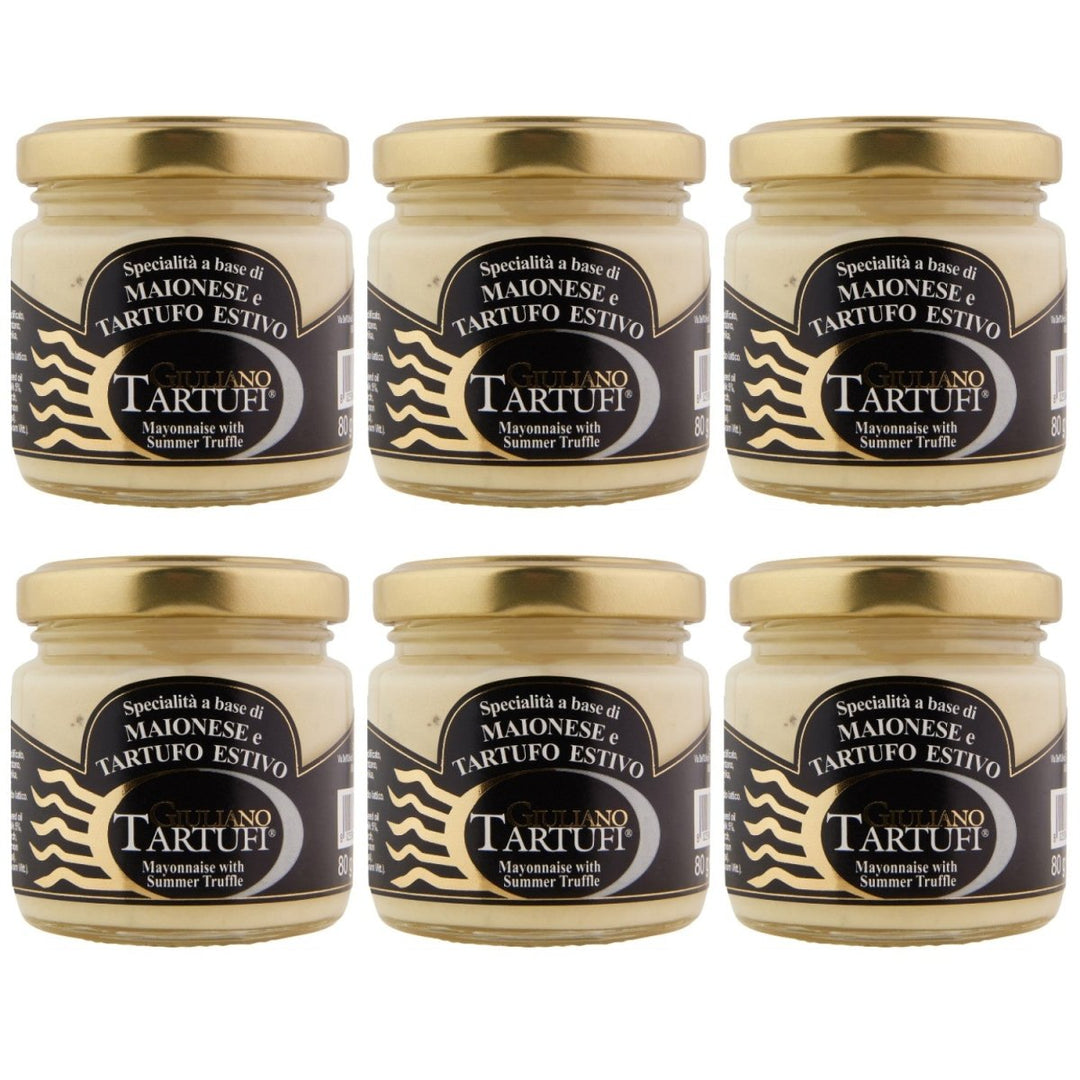 Giuliano Tartufi Specialità a base di Maionese e Tartufo Estivo Mayonnaise mit Sommertrüffel Italien (6 x 80g) - Versanel - 