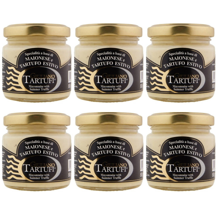 Giuliano Tartufi Specialità a base di Maionese e Tartufo Estivo Mayonnaise mit Sommertrüffel Italien (6 x 80g) - Versanel - 