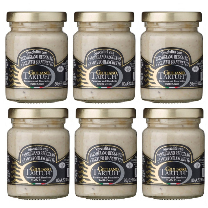 Giuliano Tartufi Specialità con Parmigiano Reggiano e Tartufo Creme aus Parmesan und Trüffel Italien (6 x 80g) - Versanel - 